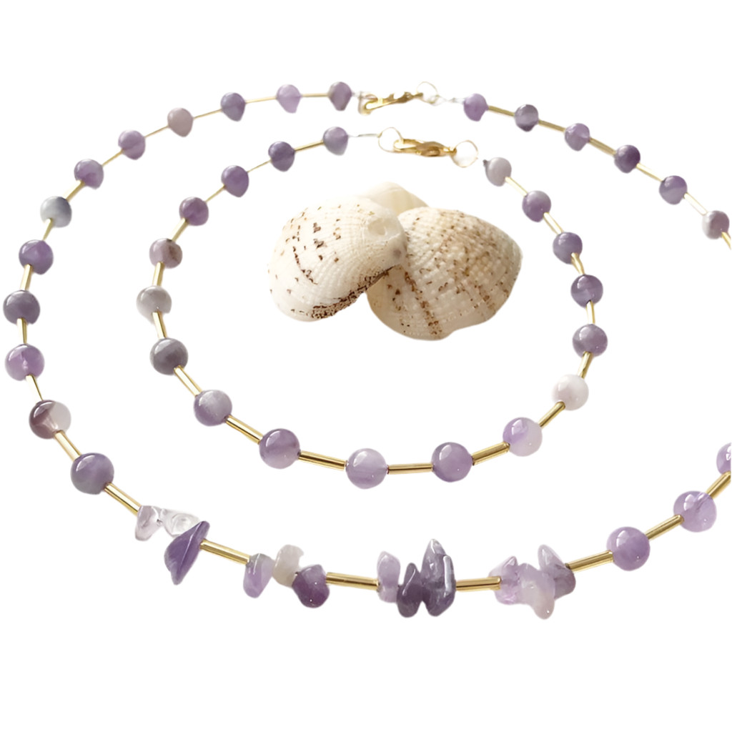 Purple Rain Amethyst Necklace and Anklet Set