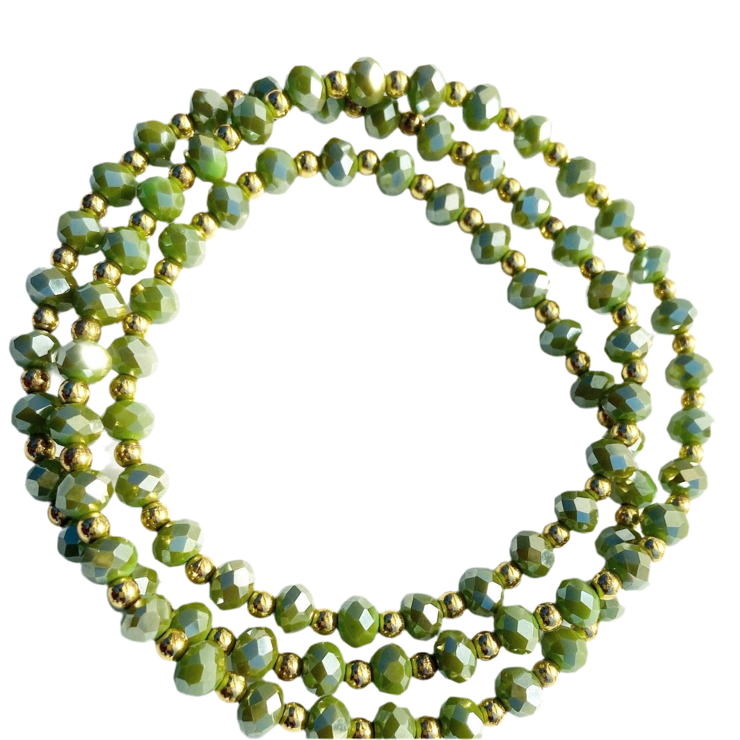 Olive Green Faceted Waist Bead