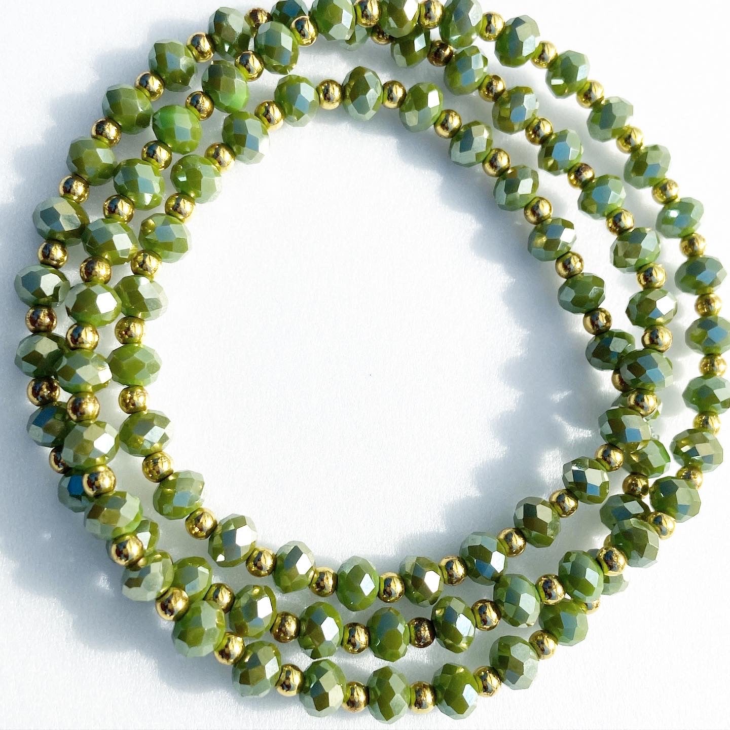 Olive Green Faceted Waist Bead