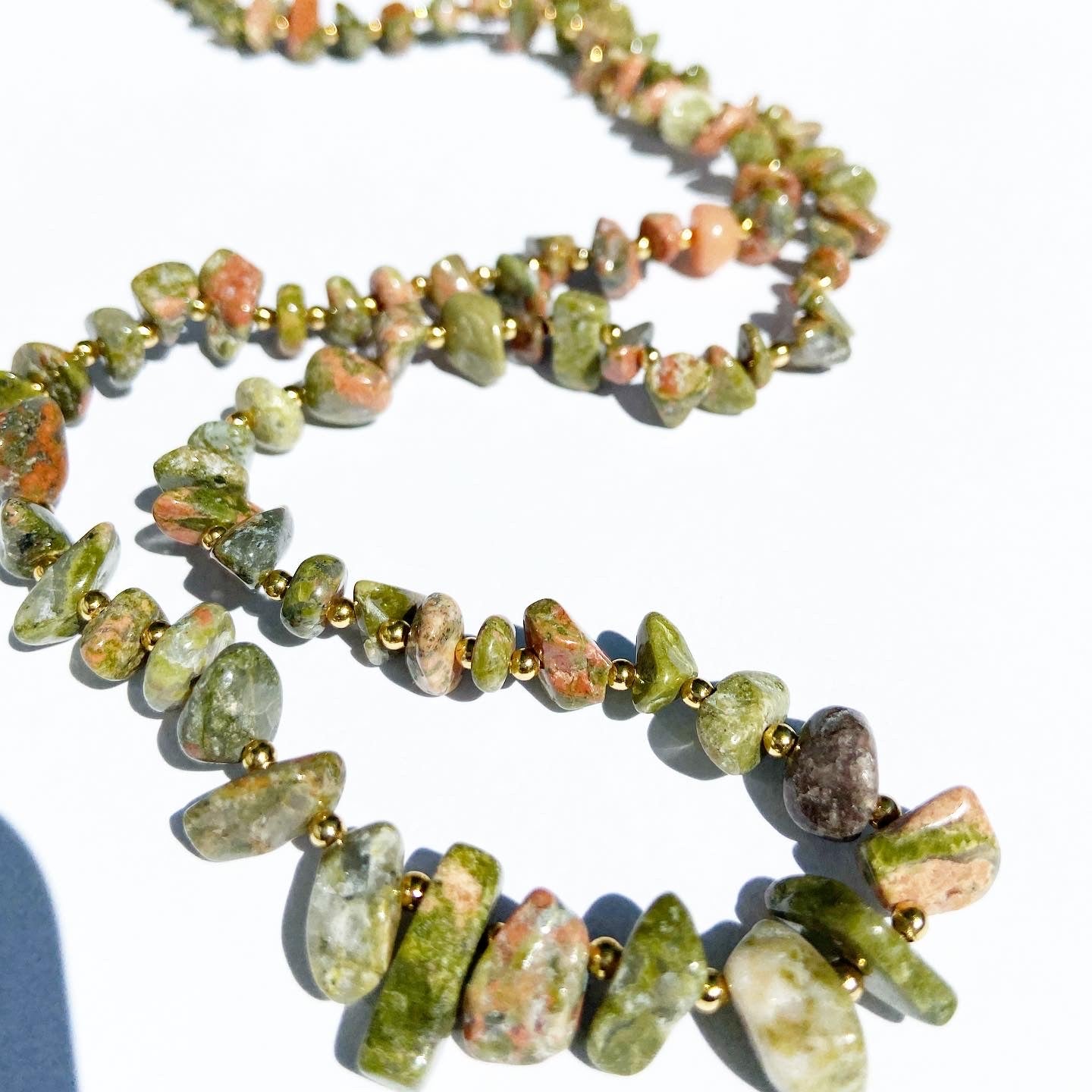 Full Unakite Jasper Waist Bead