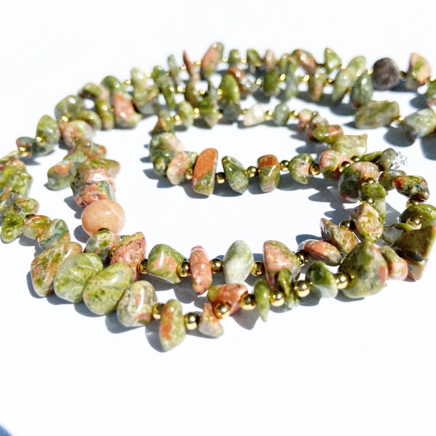 Full Unakite Jasper Waist Bead