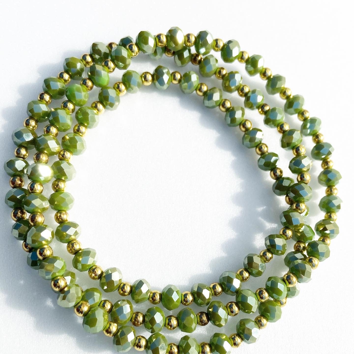 Olive Green Faceted Waist Bead